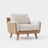 Scandi-Modern Oak & Linen Accent Chair