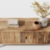 Handcrafted Reclaimed Wood Sideboard with Vertical Slat Detail