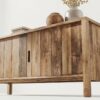 Handcrafted Reclaimed Wood Sideboard with Vertical Slat Detail