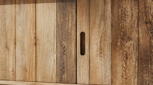 Handcrafted Reclaimed Wood Sideboard with Vertical Slat Detail
