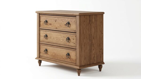 Lastralix Scandinavian Oak Storage Cabinet – Three Drawer Wooden Organizer